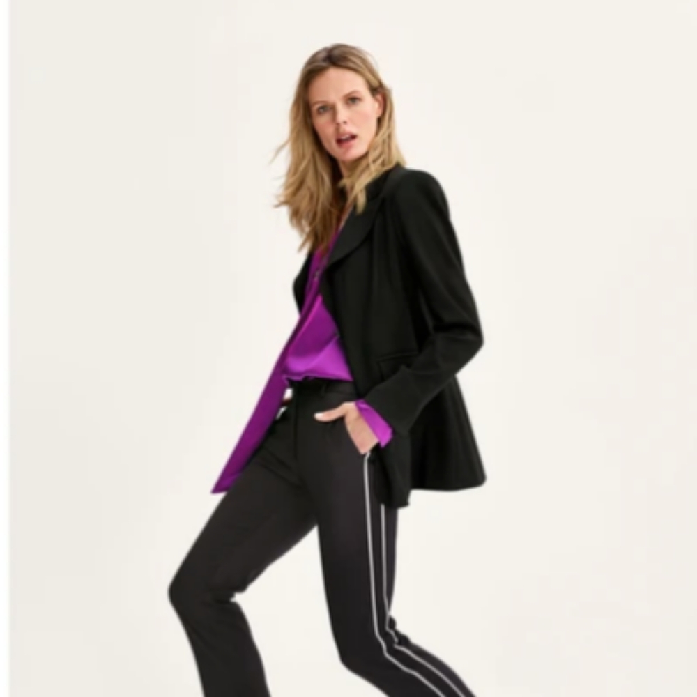 W by Worth Black Gabardine Roxana Jacket